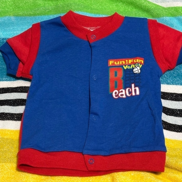 Cute beach volleyball shirt & short set by Cuties by Judy. Size 6-9 months. New! - Picture 6 of 6